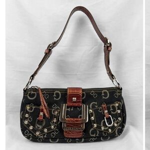 Y2K 2000’s Vintage Guess Rare Dark Denim Shoulder Bag